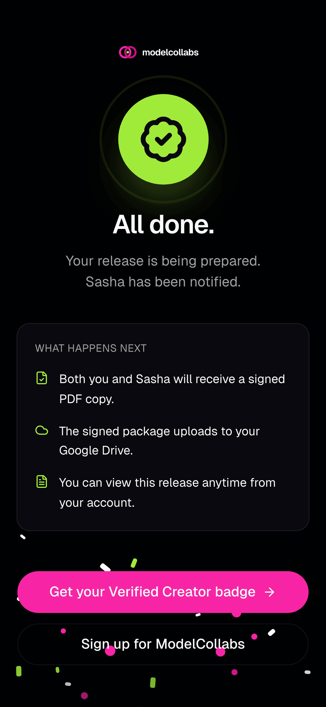 Stored, then optionally synced