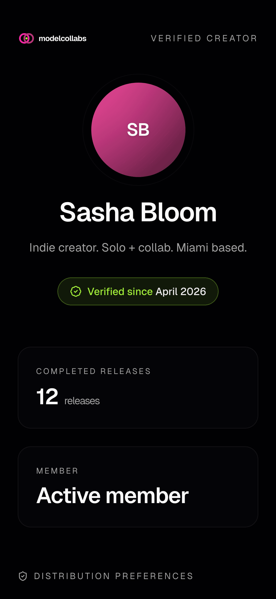 Verified profile
